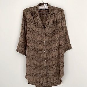 Galadriel 100% Pure Silk Women’s Shirt Dress (Tunic) Paisley Pattern